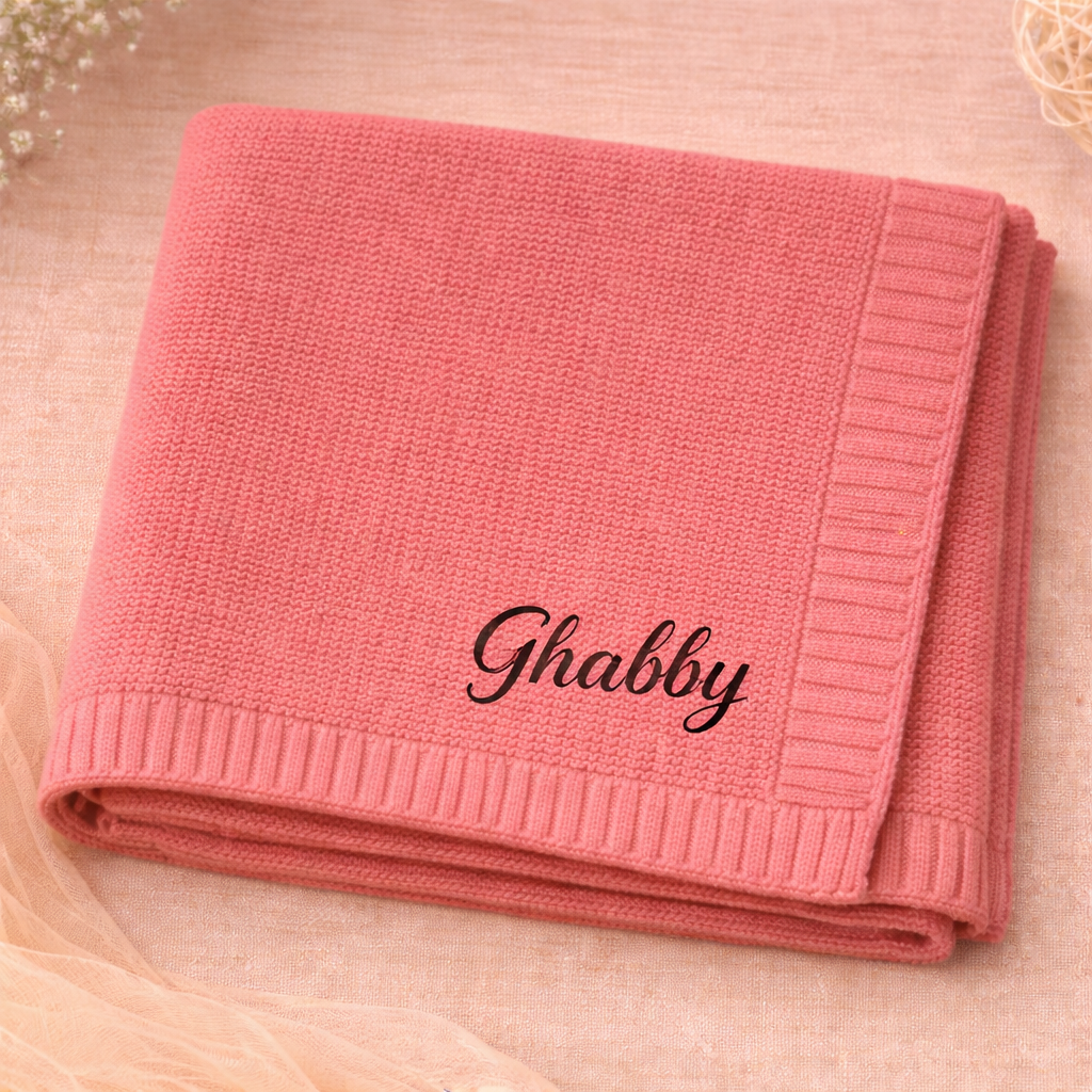 Personalized Baby Blanket – Morbida e unica – Coperta in cotone personalizzata con ricamo