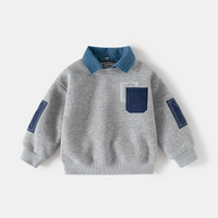 Thumbnail for CoolJunior – Caldo ed elegante – Maglione da ragazzo con collo in denim