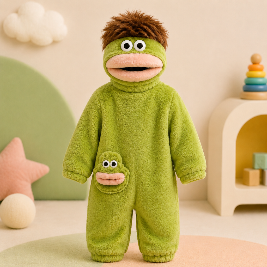 LittleMonster – Comodo e carino – Tutina per bambini con un divertente disegno di un mostro