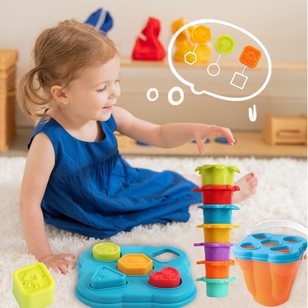 SmartSort – Motricità e apprendimento – Bicchieri impilabili con gioco di smistamento delle forme