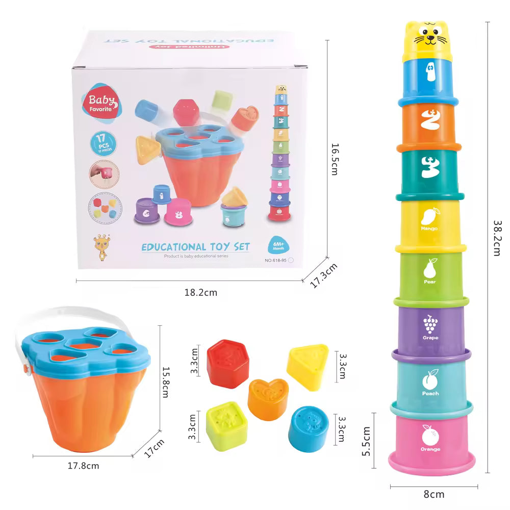 SmartSort – Motricità e apprendimento – Bicchieri impilabili con gioco di smistamento delle forme