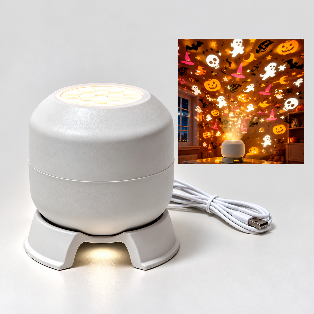 FrostyLight – Magico e suggestivo – Lampada rotante per proiettore (Natale e Halloween)