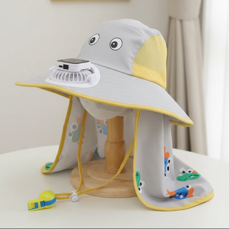 HappyShade – Protezione solare e raffreddamento – Cappellino estivo per bambini con ventilatore