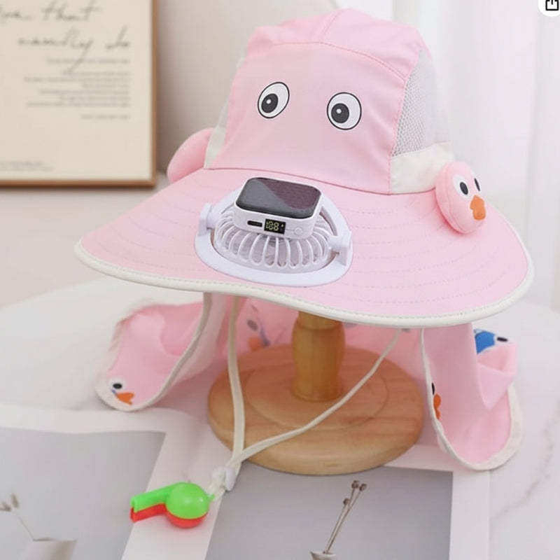 HappyShade – Protezione solare e raffreddamento – Cappellino estivo per bambini con ventilatore