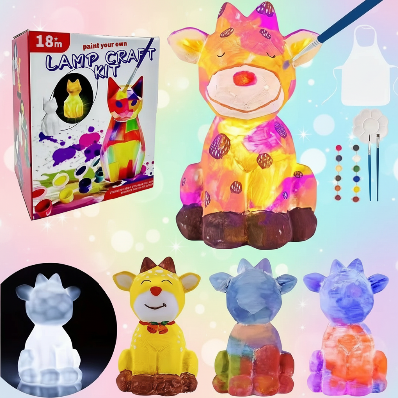 MiniCrafters – Creatività e apprendimento – Set di colori per dipingere animali su lampade fai da te