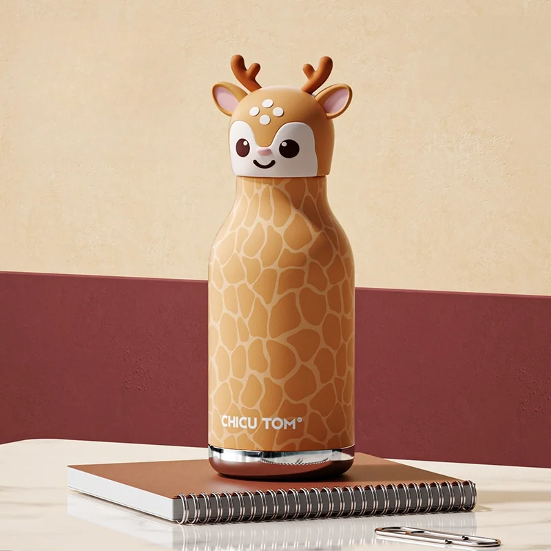 AnimalSip – Carino e pratico – Borraccia termica in acciaio inossidabile per bambini con stampa di animaletti