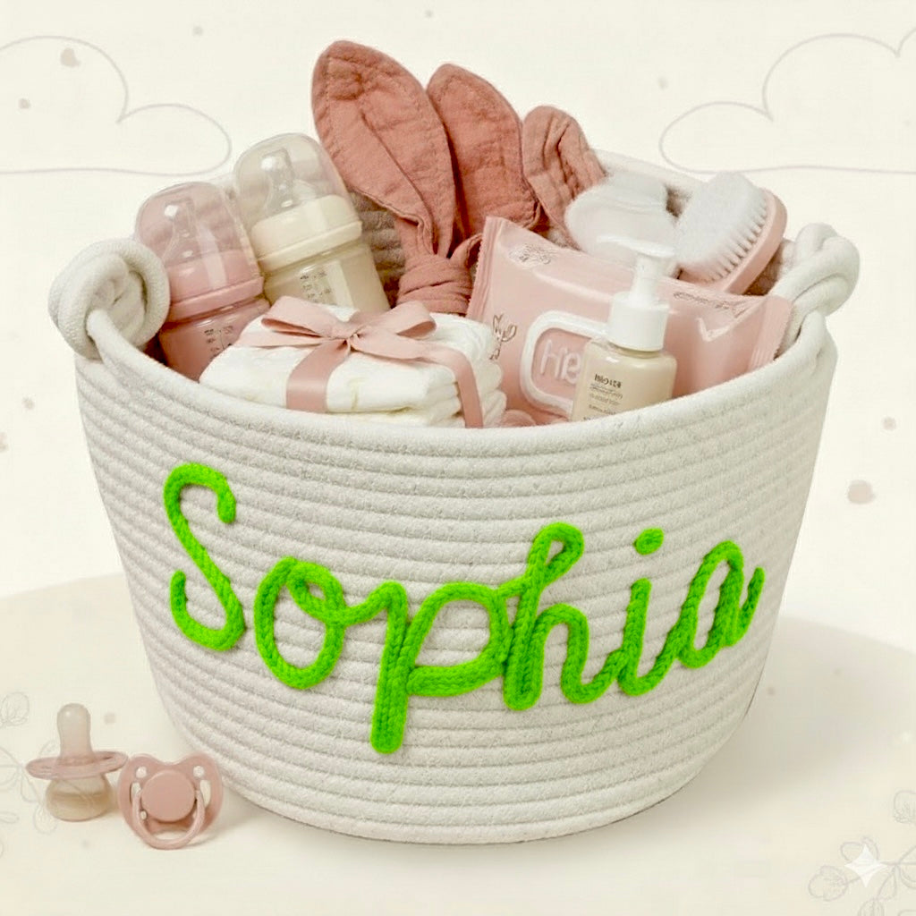 CuddleBasket – Carino e personale – Cestino per pannolini personalizzato