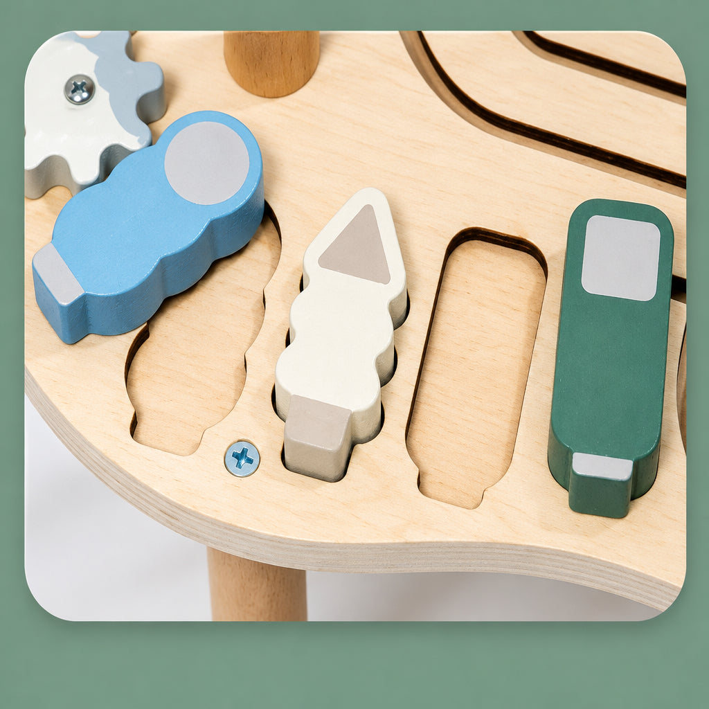 WoodMaze – Divertente e istruttivo – Tavolo attività in legno con labirinto di perline