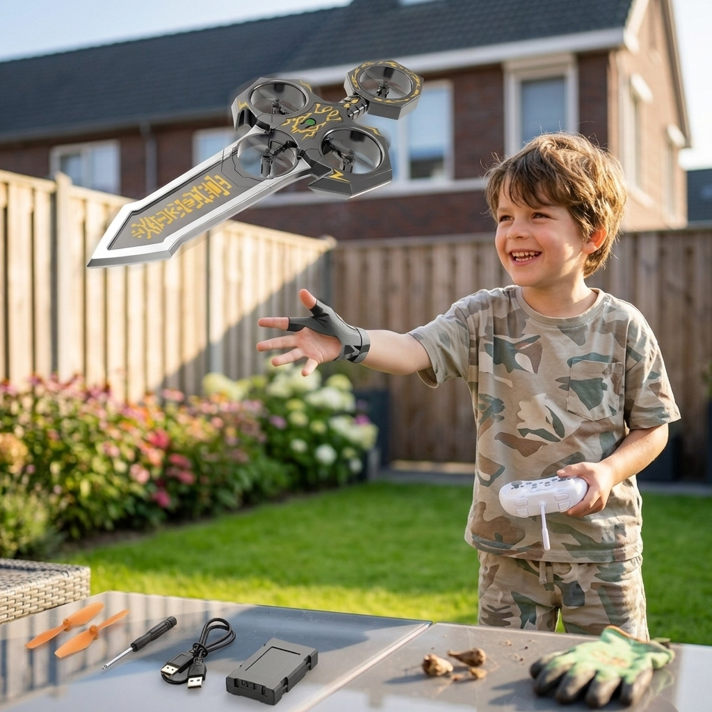 AirBlade – Divertente e interattivo – Giocattolo volante telecomandato con design a forma di spada