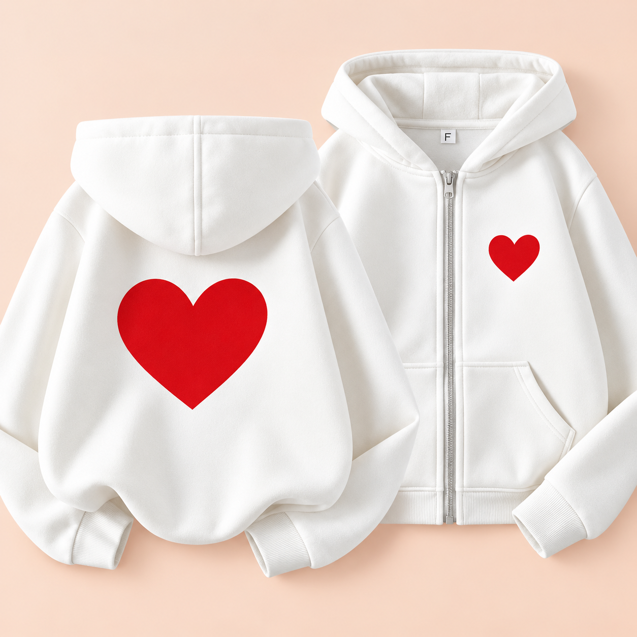 LittleLove – Morbido e tenero – Felpa con cappuccio per bambini con stampa a cuoricini