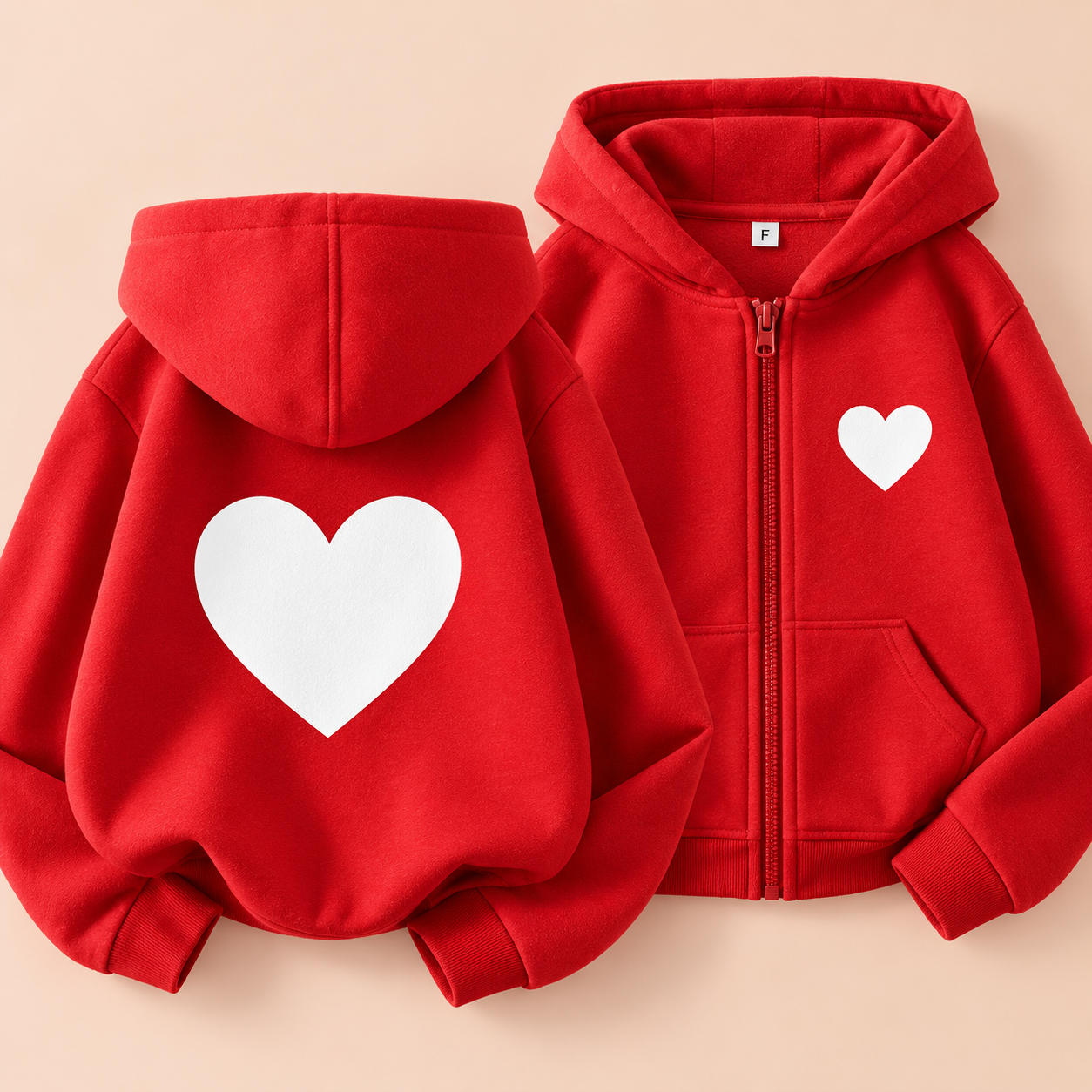 LittleLove – Morbido e tenero – Felpa con cappuccio per bambini con stampa a cuoricini