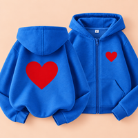 Thumbnail for LittleLove – Morbido e tenero – Felpa con cappuccio per bambini con stampa a cuoricini