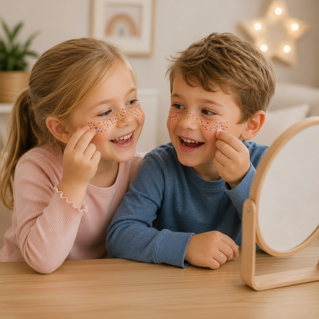 PartyFreckles – Colorati e festosi – Adesivi temporanei per il viso (set da 6)