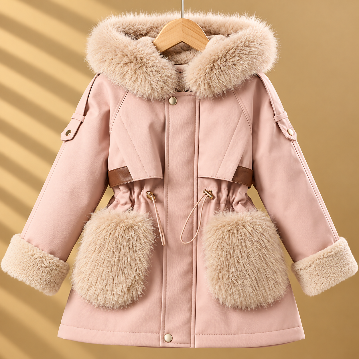 CozyParka – Caldo e morbido – Cappotto invernale da bambina con collo in peluche
