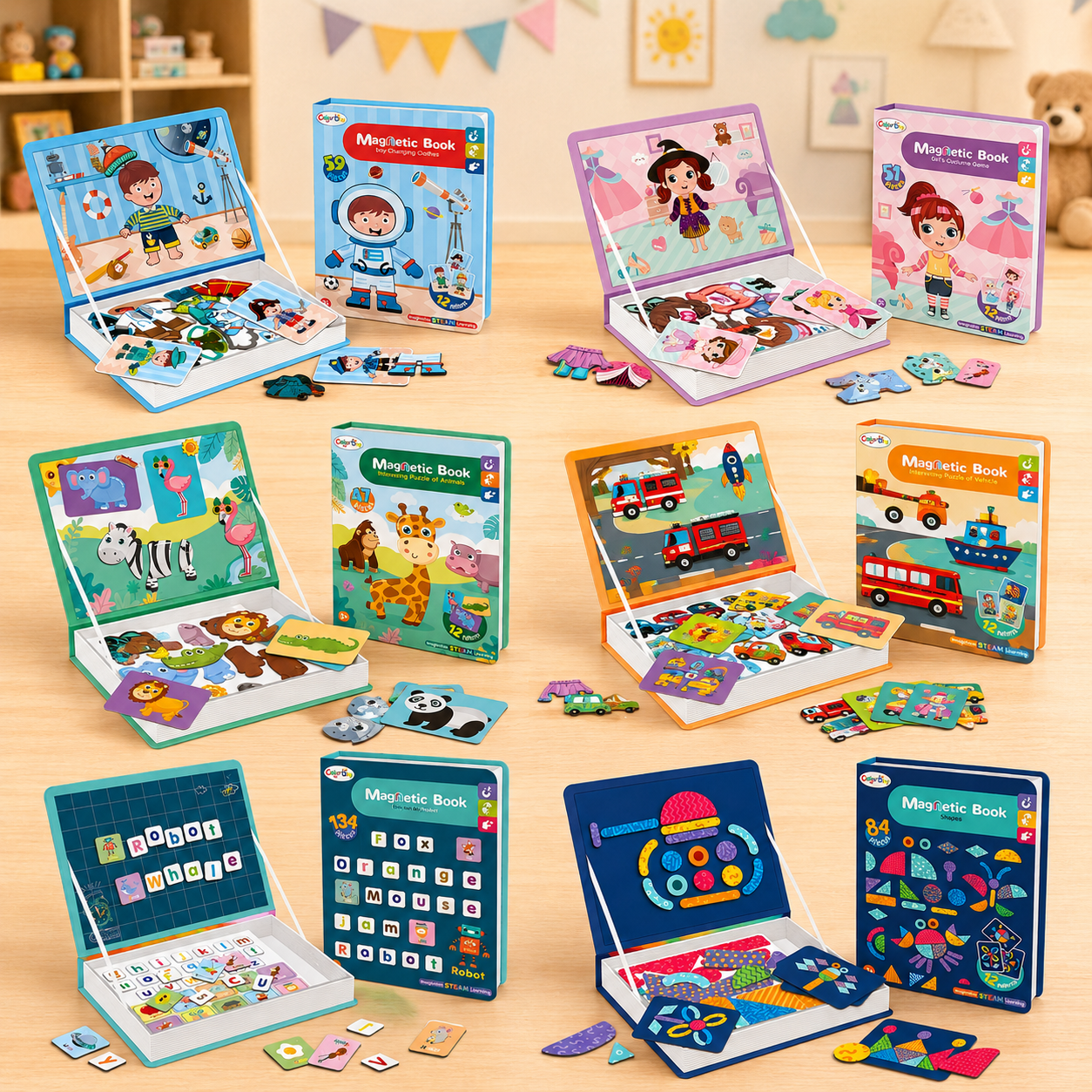 MagniPlay – Educativo e creativo – Libro di puzzle magnetici