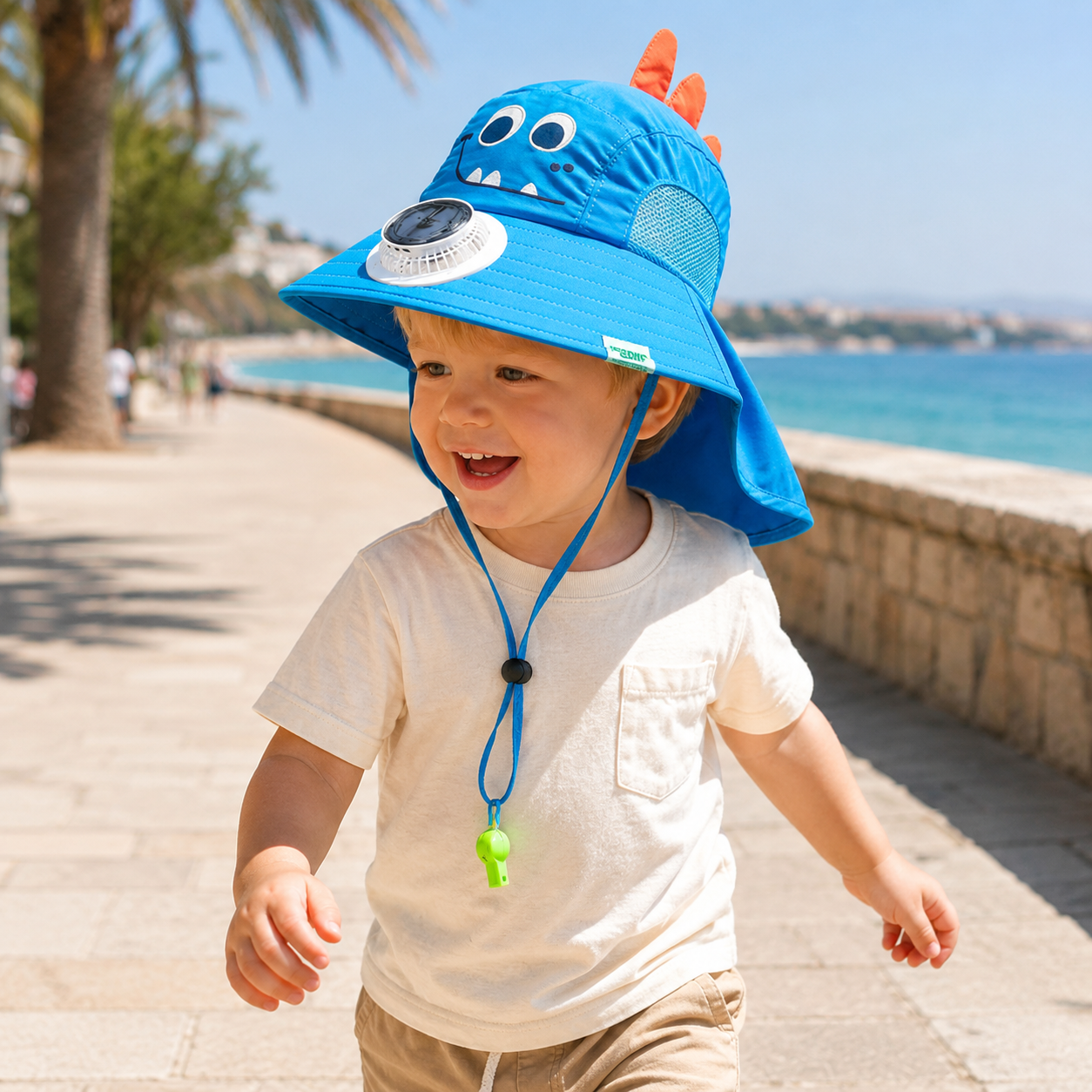 HappyShade – Protezione solare e raffreddamento – Cappellino estivo per bambini con ventilatore