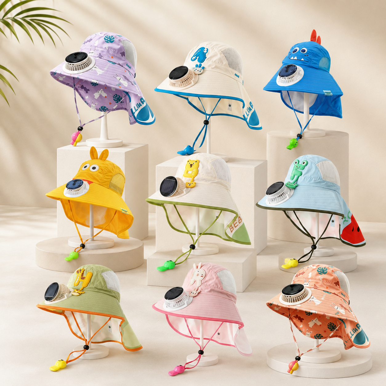 HappyShade – Protezione solare e raffreddamento – Cappellino estivo per bambini con ventilatore
