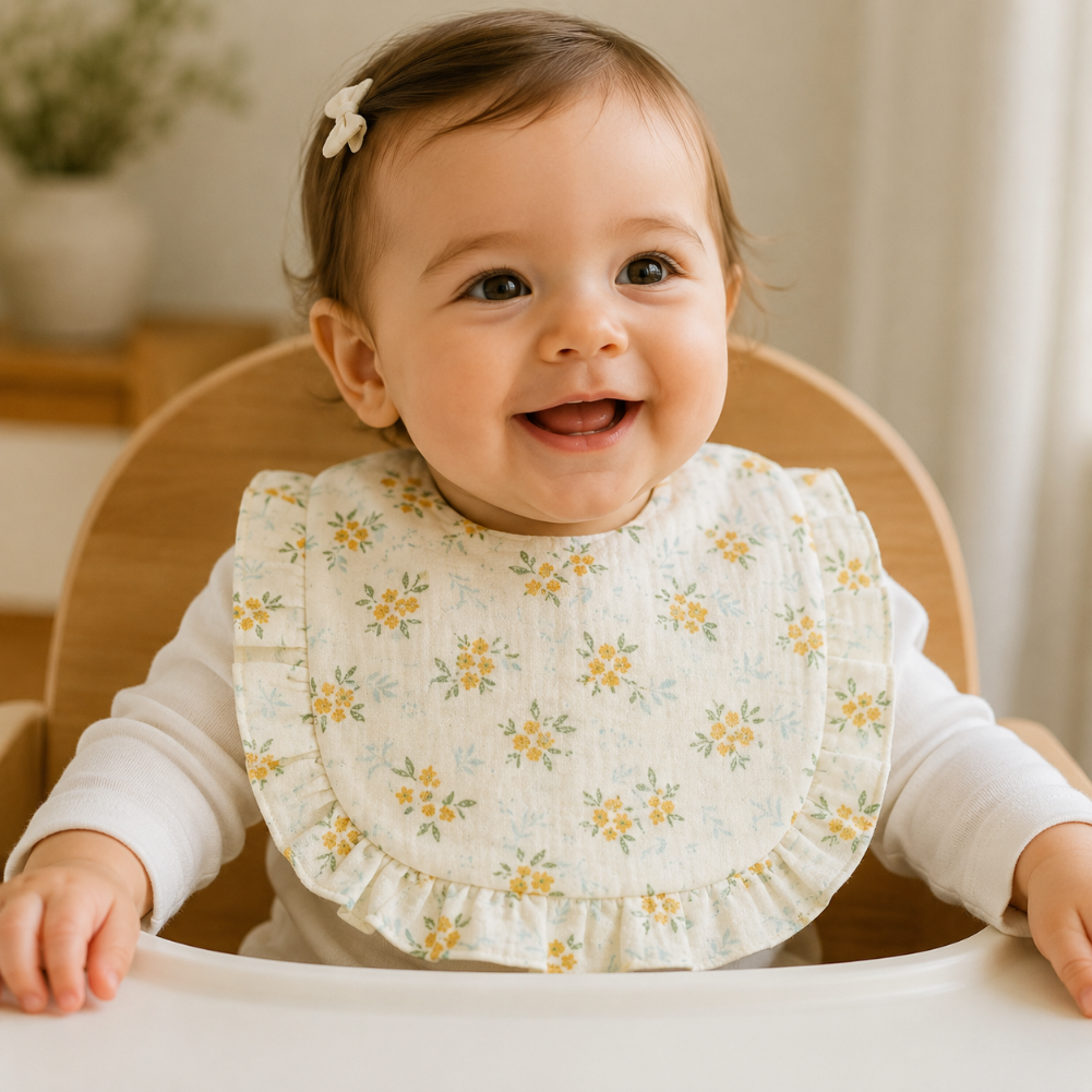 BabyBloom – Carino e comodo – Bavaglino per neonati con bordo a balze