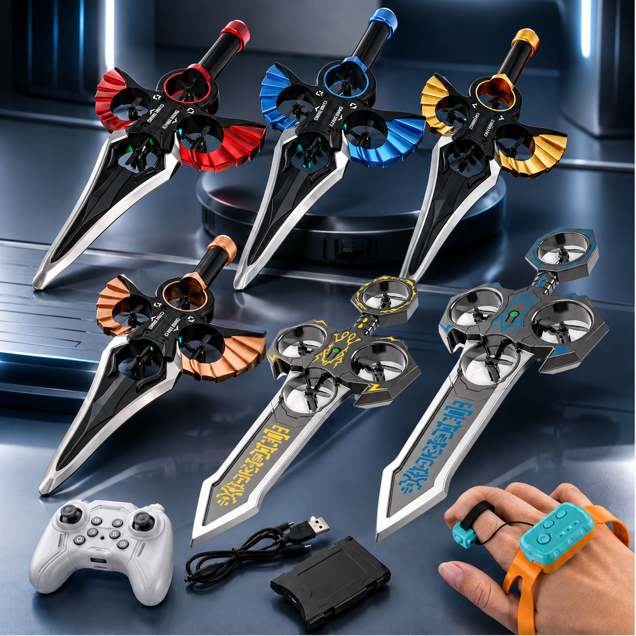 AirBlade – Divertente e interattivo – Giocattolo volante telecomandato con design a forma di spada