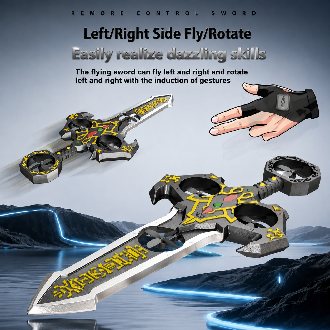 AirBlade – Divertente e interattivo – Giocattolo volante telecomandato con design a forma di spada