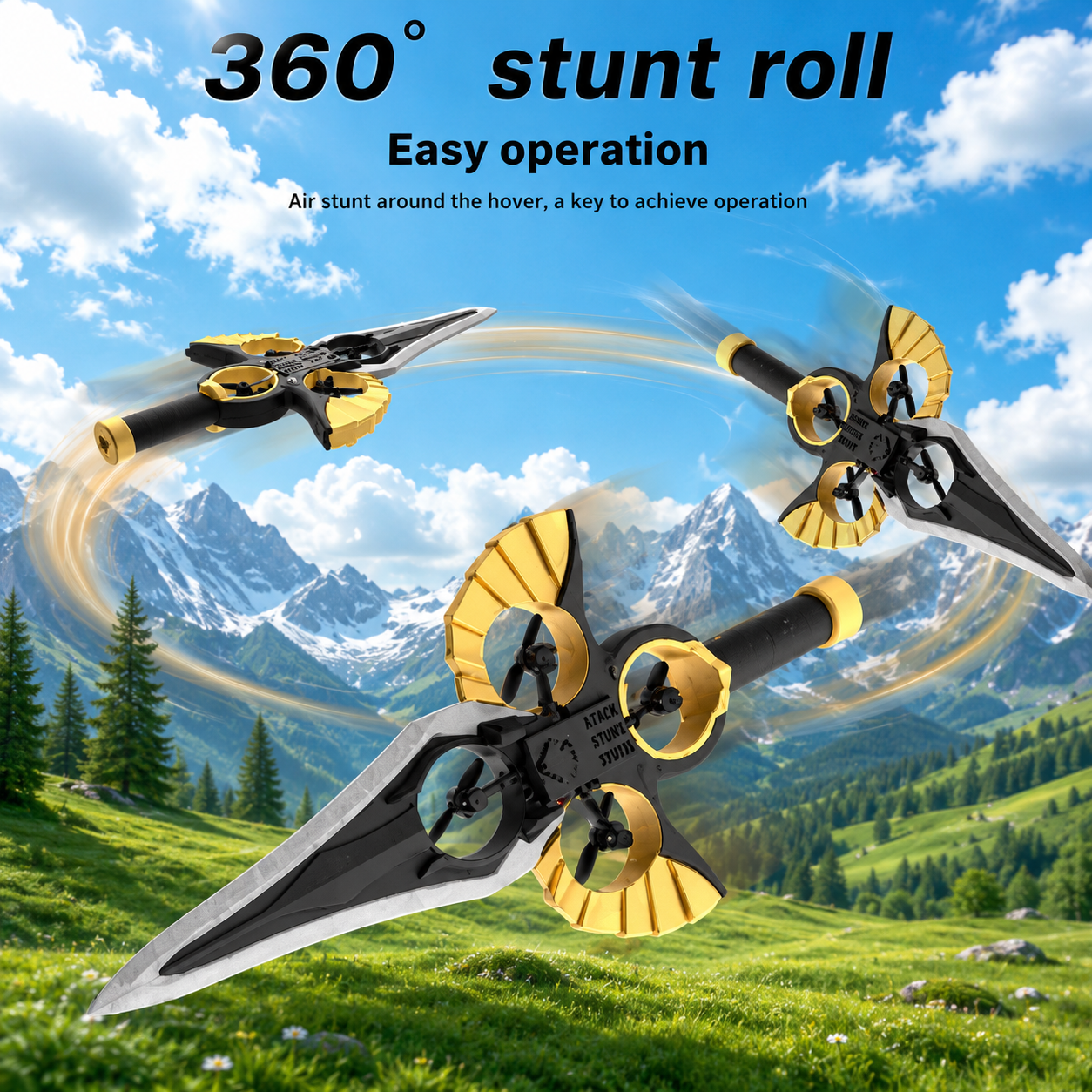 AirBlade – Divertente e interattivo – Giocattolo volante telecomandato con design a forma di spada