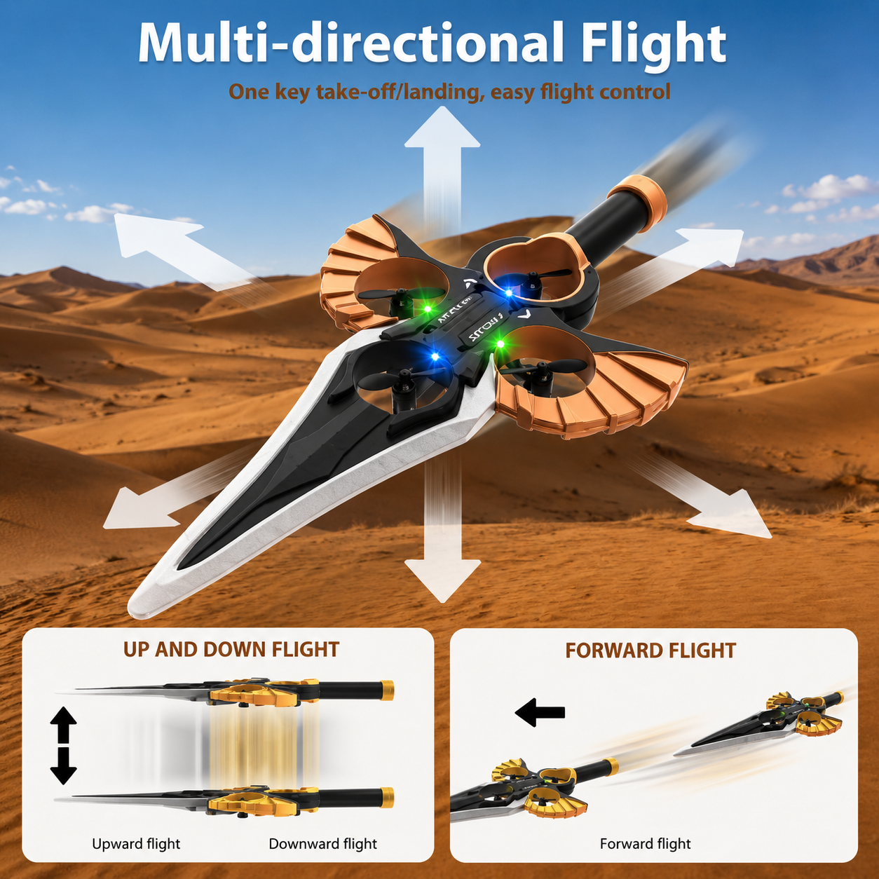 AirBlade – Divertente e interattivo – Giocattolo volante telecomandato con design a forma di spada