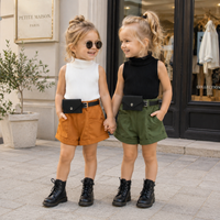 Thumbnail for MiniFashionista – Eleganza e tendenze – Set da bambina con top, pantaloncini e marsupio