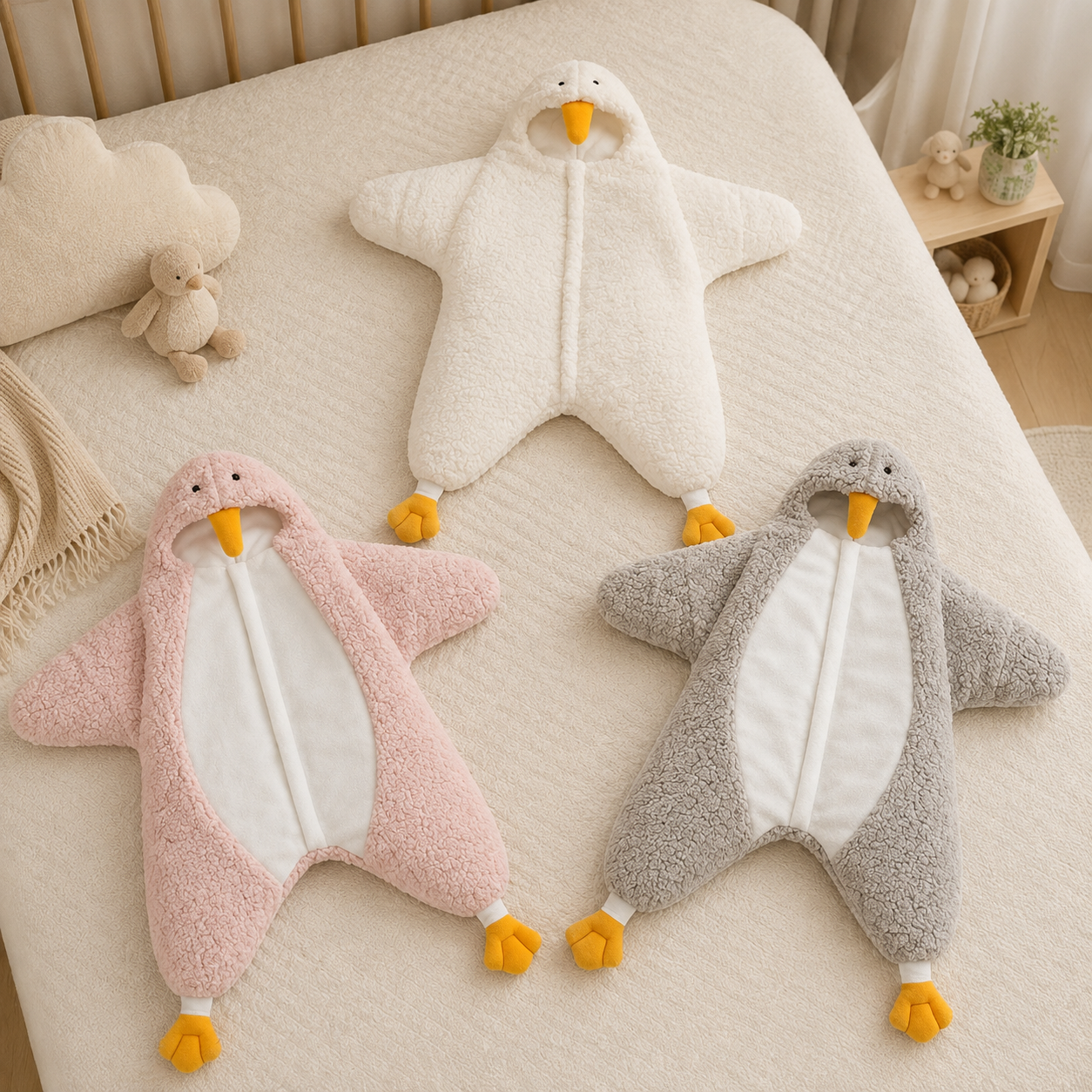 LittlePenguin – Morbido e caldo – Tutina-sacco a pelo Baby Pinguin