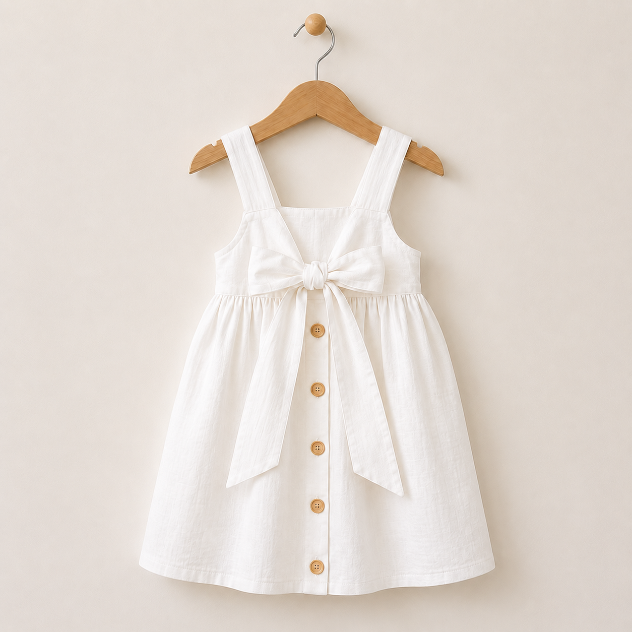 BloomGrace – Carina e comoda – Abito da bambina con fiocco e spalline regolabili