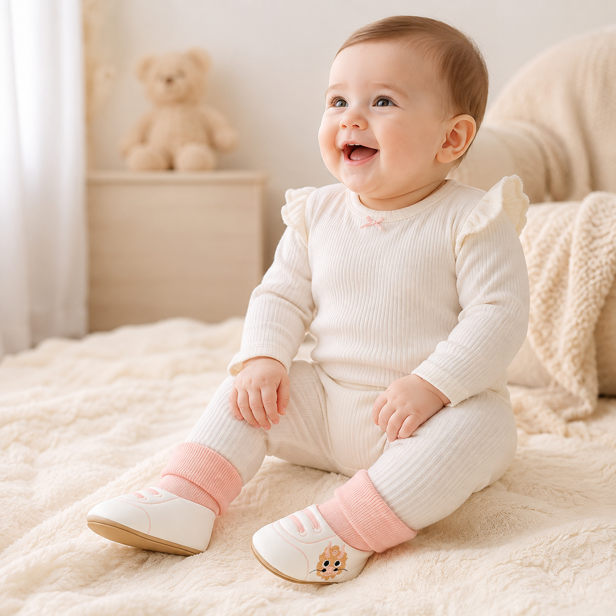 LittleCloud – Accoglienti e pratiche – Scarpine calde per neonati con calzino alto