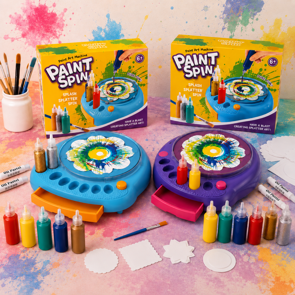 SpinArt – Creativo ed educativo – Macchina per dipingere fai da te