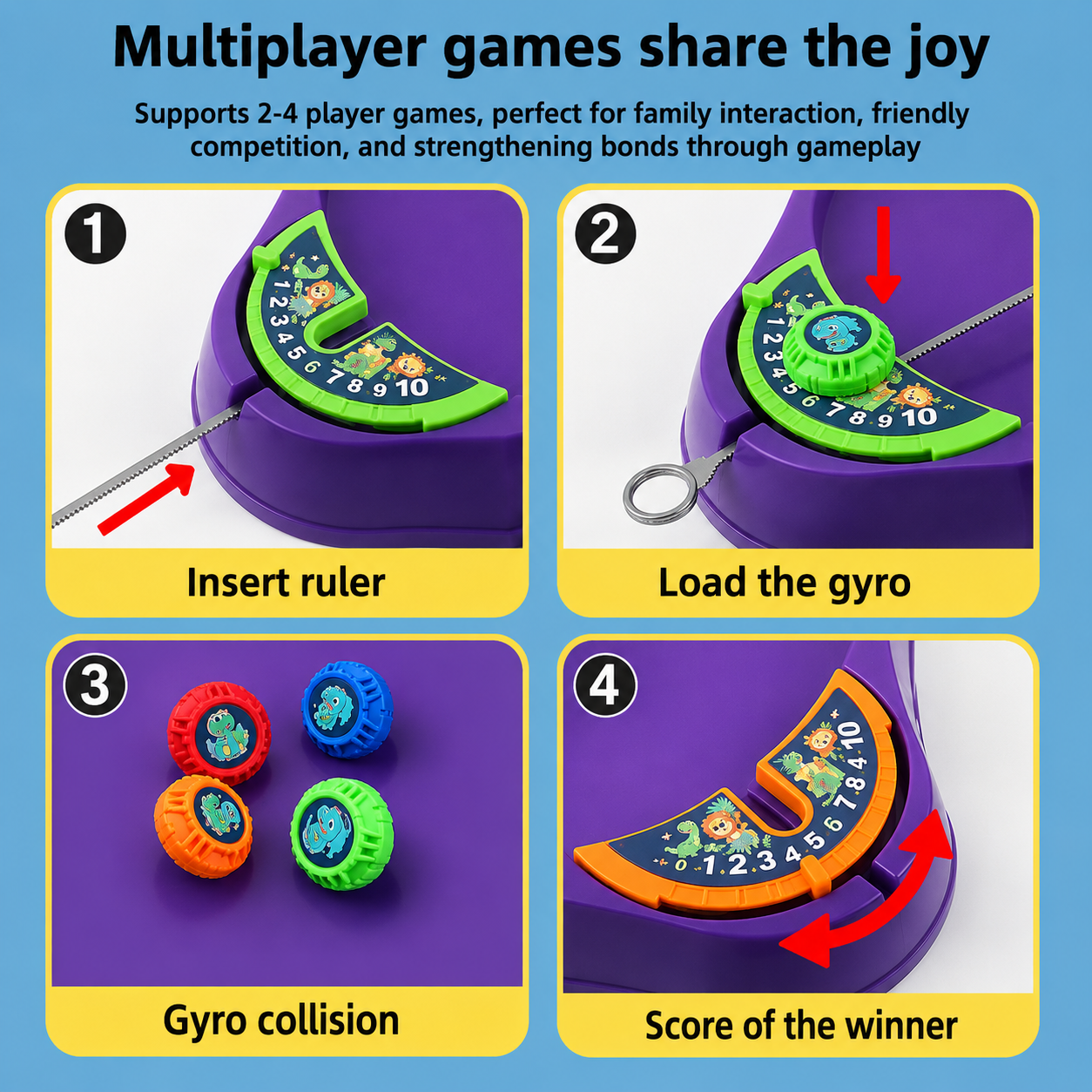SpinArena – Attivo e interattivo – Set da gioco con trottola a cordicella