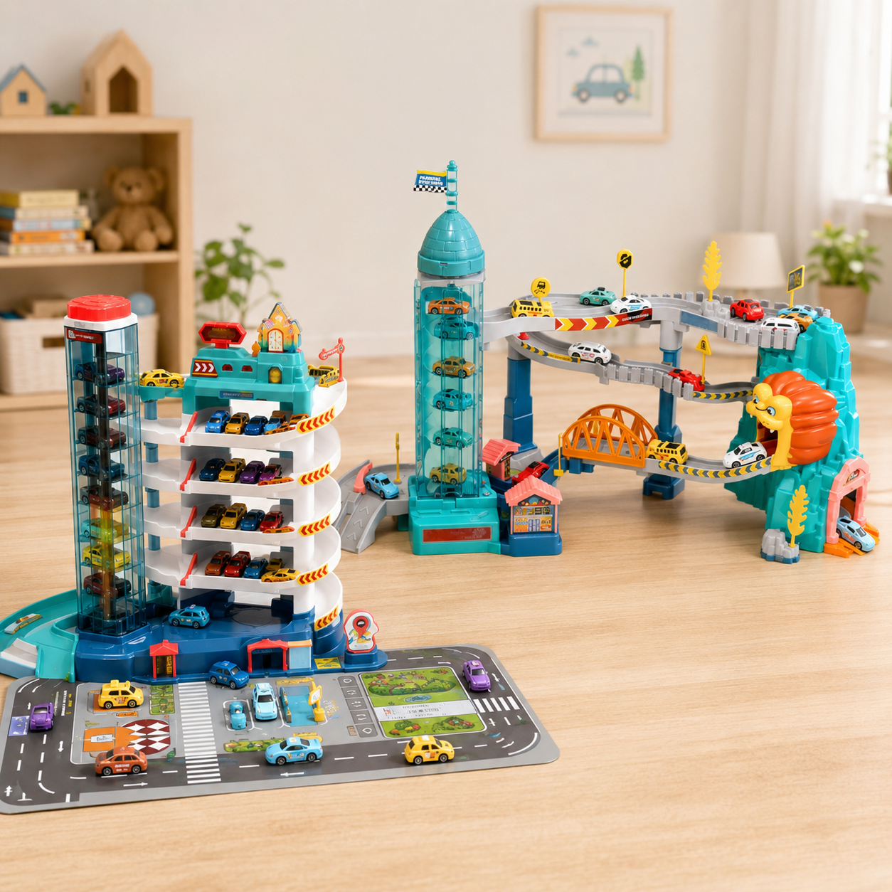 AutoWorld – Educativo e interattivo – Set da gioco “Parcheggio elettrico”