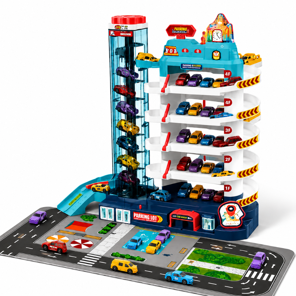 AutoWorld – Educativo e interattivo – Set da gioco “Parcheggio elettrico”