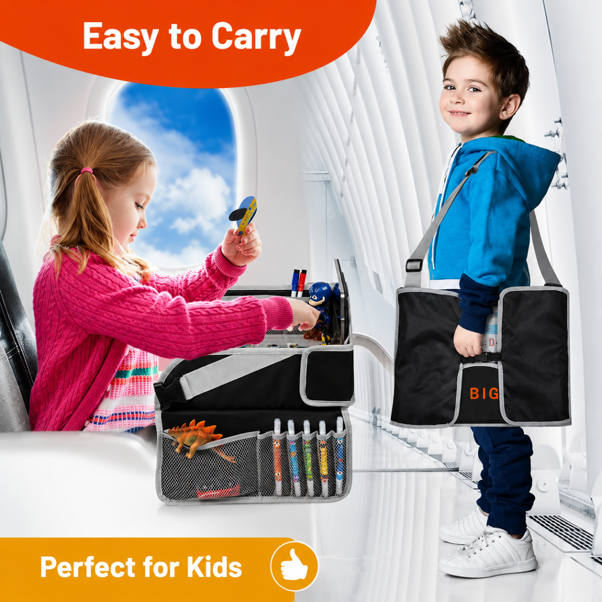 TravelBuddy – Auto & Indispensabili – Tavolino da viaggio pieghevole per bambini