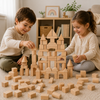 BlockyFun – Creativo ed educativo – Set di blocchi da costruzione in legno da 100 pezzi