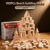 BlockyFun – Creativo ed educativo – Set di blocchi da costruzione in legno da 100 pezzi