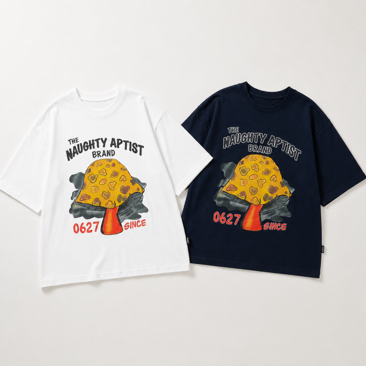 MushroomPlay – Casual & Streetwear – Maglietta oversize con stampa a funghi