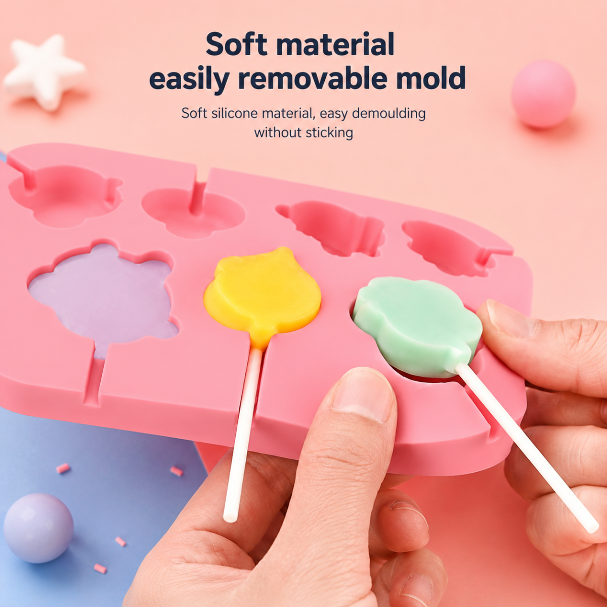 SweetPop – Dolcetti consapevoli – Set di stampi in silicone per lecca-lecca