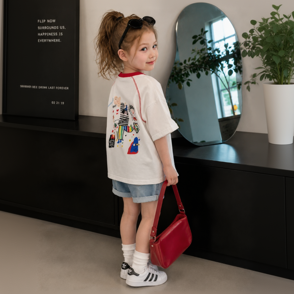 LittleVibe – Spielspaß & Kreativität – Übergroßes T-Shirt mit farbenfroher Illustration