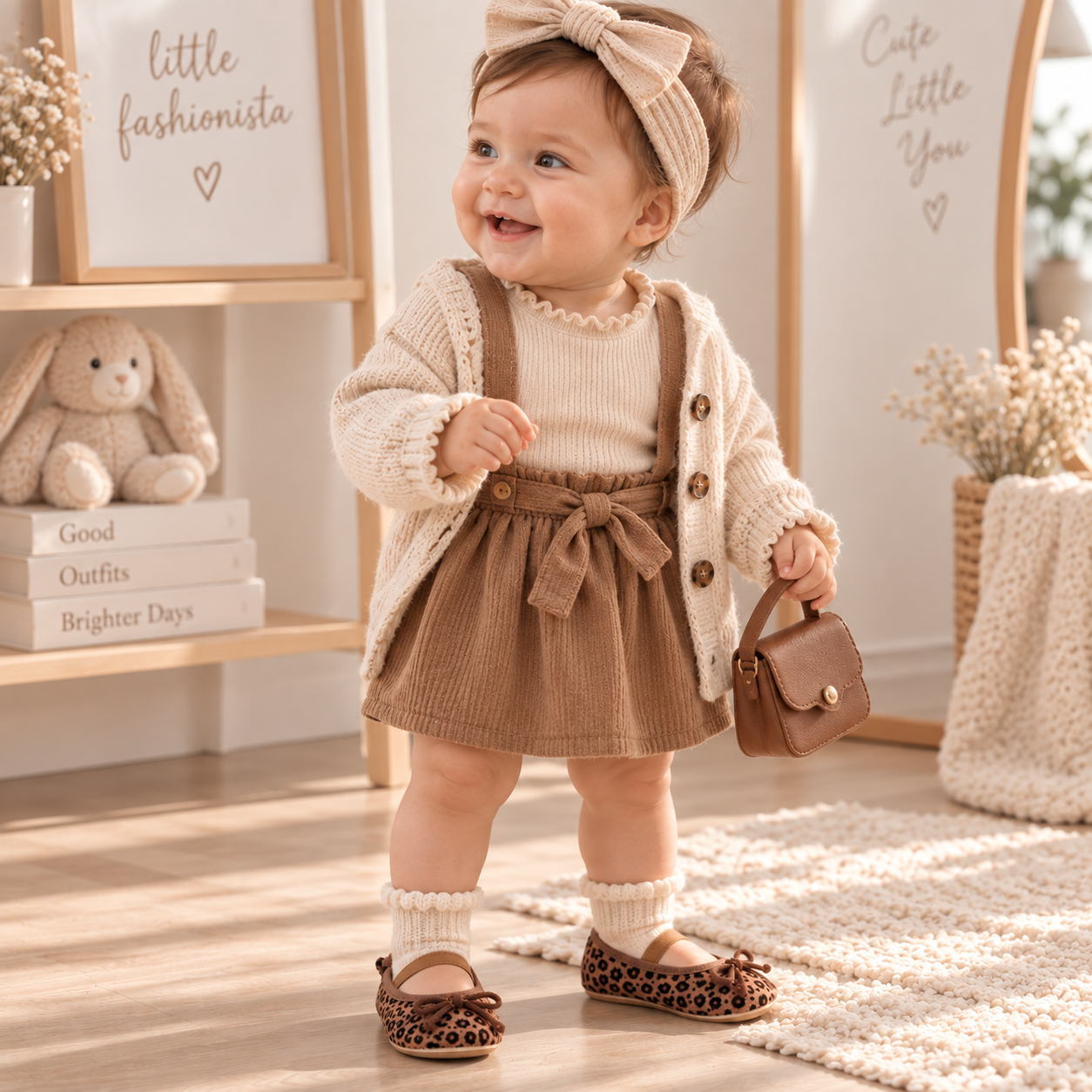 TinyStyle – Carine ed eleganti – Scarpine da neonato per bambine con stampa leopardata