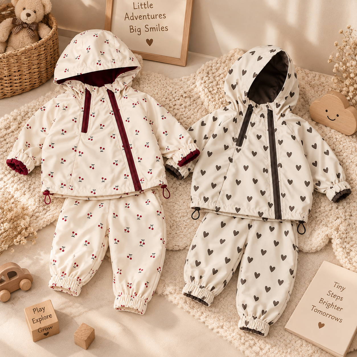 SoftBreeze – Antivento e comodo – Set da bambino composto da giacca e pantaloni