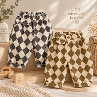 Thumbnail for RetroBloom – Comodi e divertenti – Pantaloni per bambini con motivo Argyle