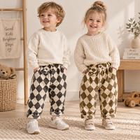 Thumbnail for RetroBloom – Comodi e divertenti – Pantaloni per bambini con motivo Argyle