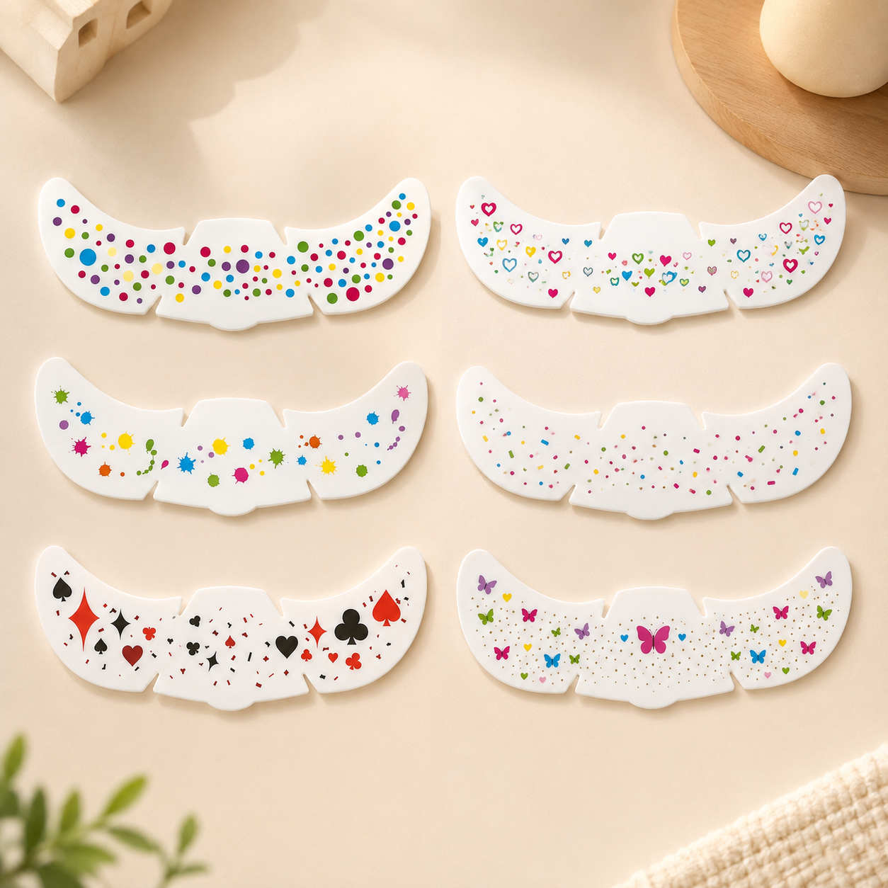 PartyFreckles – Colorati e festosi – Adesivi temporanei per il viso (set da 6)
