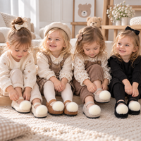 Thumbnail for SoftSteps –  Calde e morbide – Scarpette da bambina con pompon in peluche