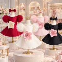 Thumbnail for LittleRose – Elegante e festoso – Abito da bambina con fiore 3D e maniche a sbuffo