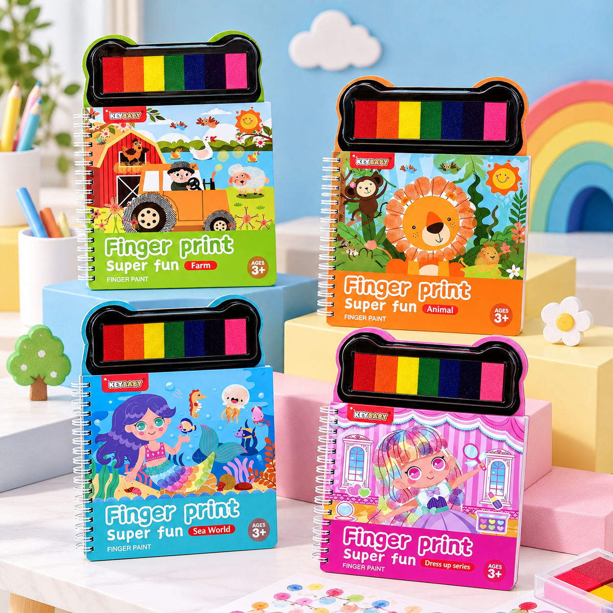 FingerArt – Creativo e colorato – Libro di pittura con le dita per bambini