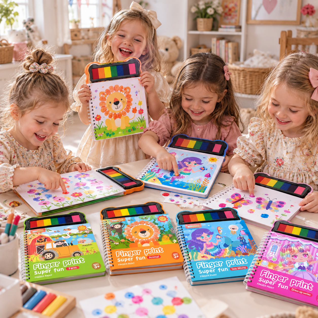 FingerArt – Creativo e colorato – Libro di pittura con le dita per bambini