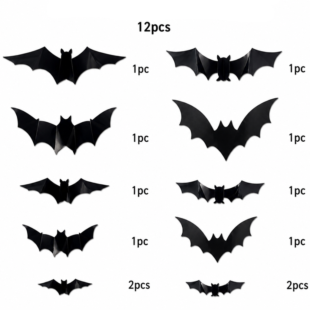 SpookyGlow – Inquietante e suggestivo – Decorazione da parete LED a forma di pipistrello per Halloween